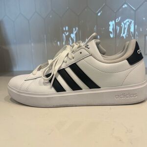 Adidas Classic White with Black Stripes Shoes